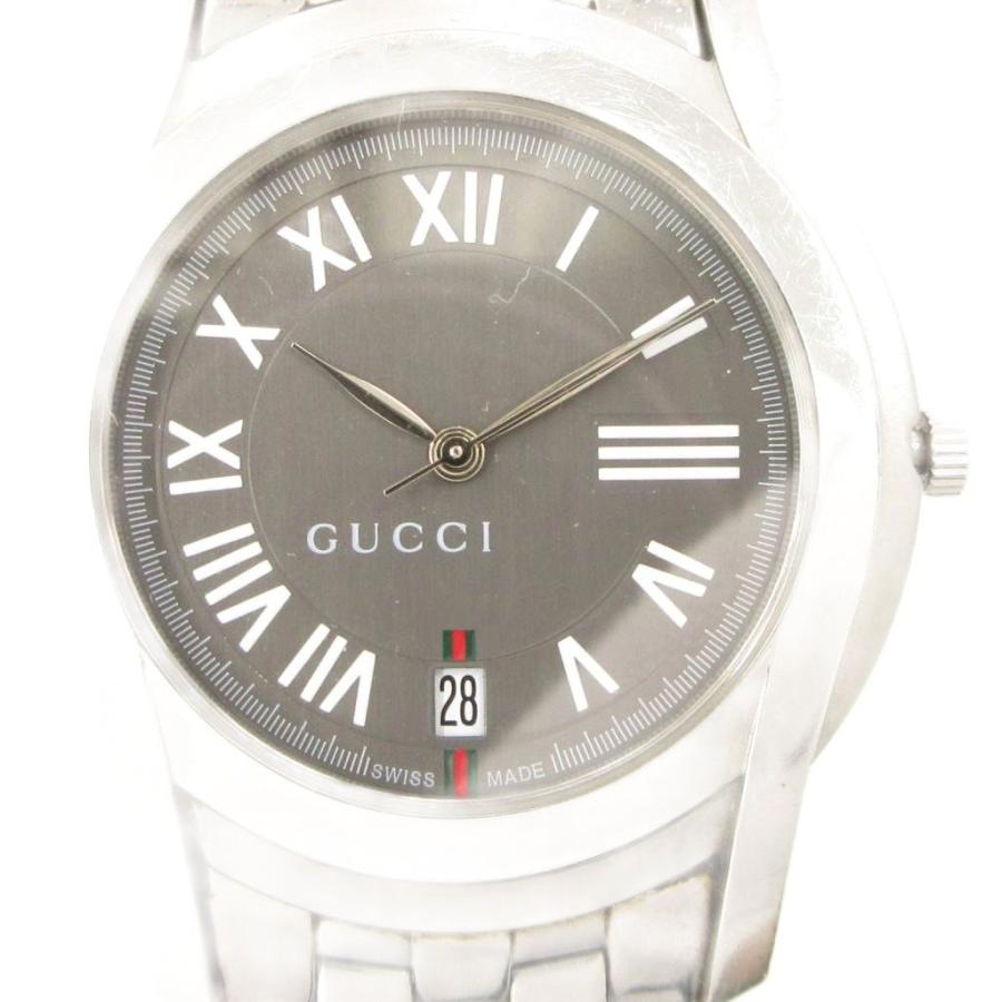 【稼働品】GUCCI グッチ 5500M シェリーライン デイト メンズ 腕時計 ☆極美品 5500M シェリーライン GUCCI グッチ 時計 ホワイト メンズ