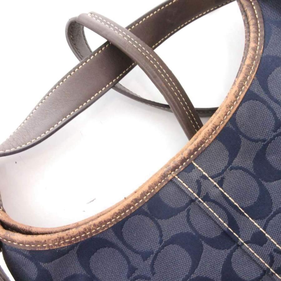 COACH（コーチ） ショルダーバッグ シグネチャー キャンバス レザー 紺 