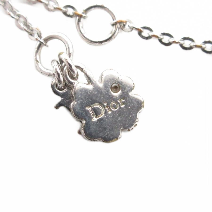 ディオール Dior ネックレス ロゴ ハートモチーフ ストーン シルバー