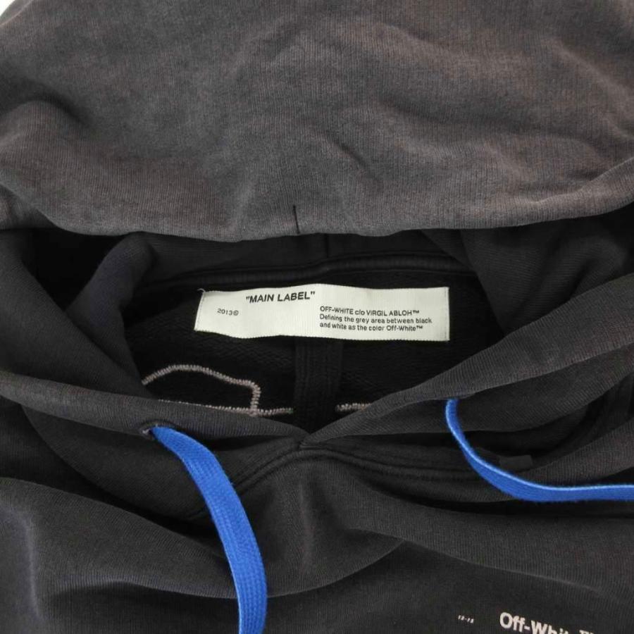 【中古】オフホワイト 19AW ABSTRACT ARROWS SLIM HOOD プルオーバーパーカー フーディー ヴィンテージ加工 刺繍 S オフホワイト OFF WHITE 19AW ABSTRACT ARROWS SLIM HOOD プルオーバー