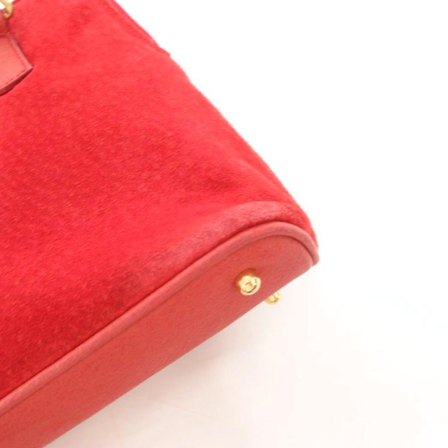 GUCCI（グッチ） バンブー ハンドバッグ スエード レッド /UO