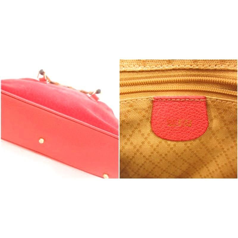 GUCCI（グッチ） バンブー ハンドバッグ スエード レッド /UO
