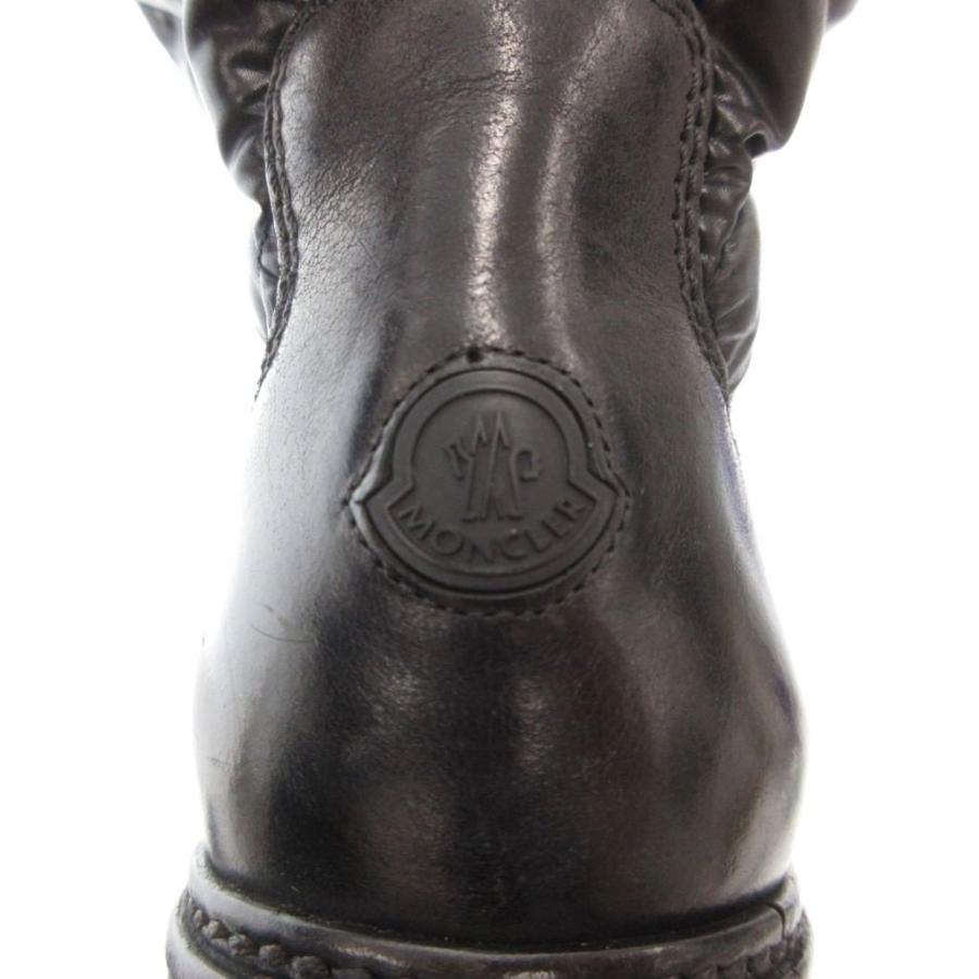 MONCLER モンクレール ショートブーツ ダウン ハイヒール ロゴ 38 黒