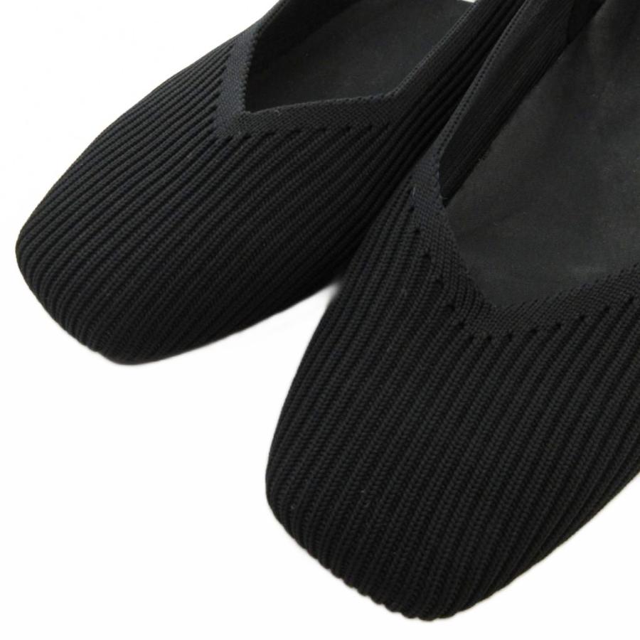 VIVAIA フラットシューズ　ニットパンプス スクエアトゥ 黒　ビバイア ビバイア VIVAIA フラットシューズ パンプス スクエアトゥ