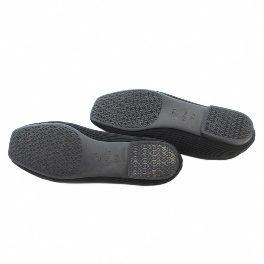 VIVAIA フラットシューズ　ニットパンプス スクエアトゥ 黒　ビバイア ビバイア VIVAIA フラットシューズ パンプス スクエアトゥ