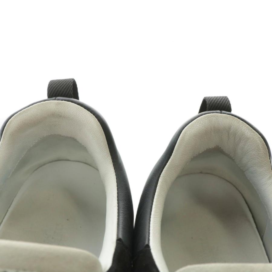 【中古】エルメス HERMES バウンシング スニーカー レザー スエード バイアスH 43 28cm 黒 ブラック HERMES（エルメス） バウンシング スニーカー レザー スエード