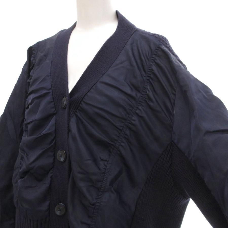 ZARA（ザラ） コントラストニットカーディガン M 紺 ネイビー 長袖