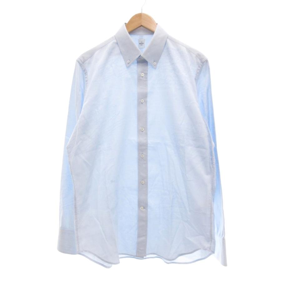 【中古】ベルルッティ Berluti コットン スクリット ボタンダウン カラーシャツ BD 長袖 カリグラフィ R41 ベルルッティ Berluti コットン スクリット ボタンダウン カラーシャツ