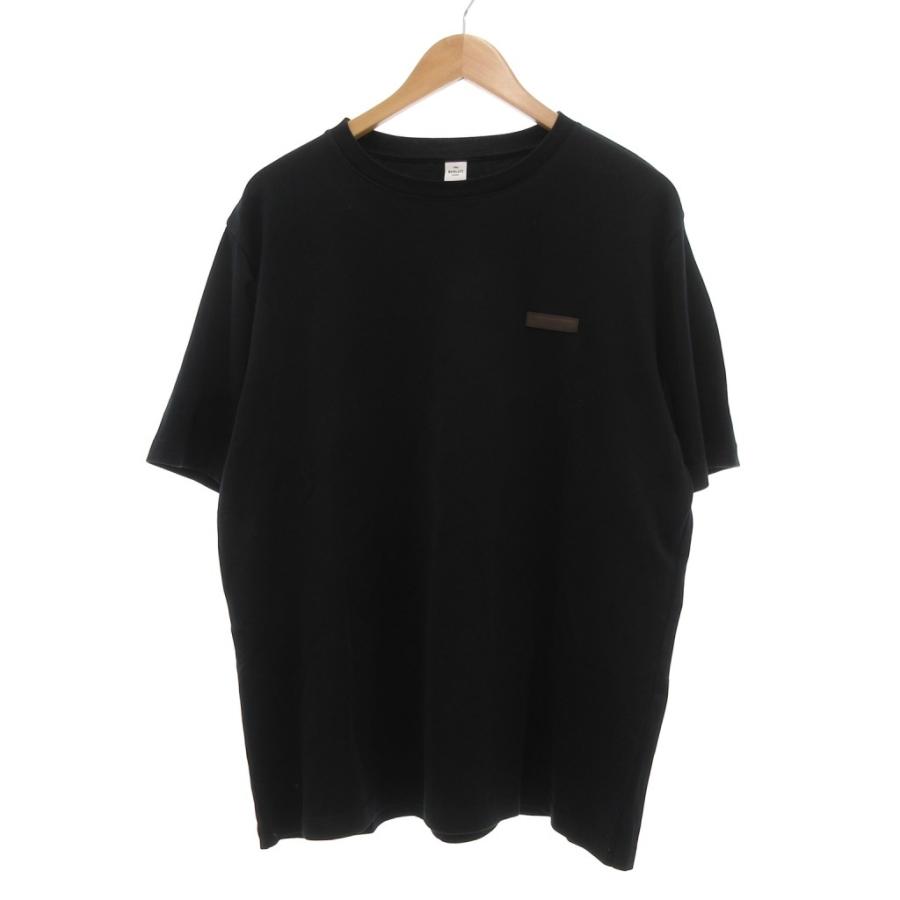 【中古】ベルルッティ Berluti レザーディテール Tシャツ 半袖 ロゴ L 黒 ブラック /UO メンズ ベルルッティ Berluti レザーディテール Tシャツ 半袖 ロゴ L 黒