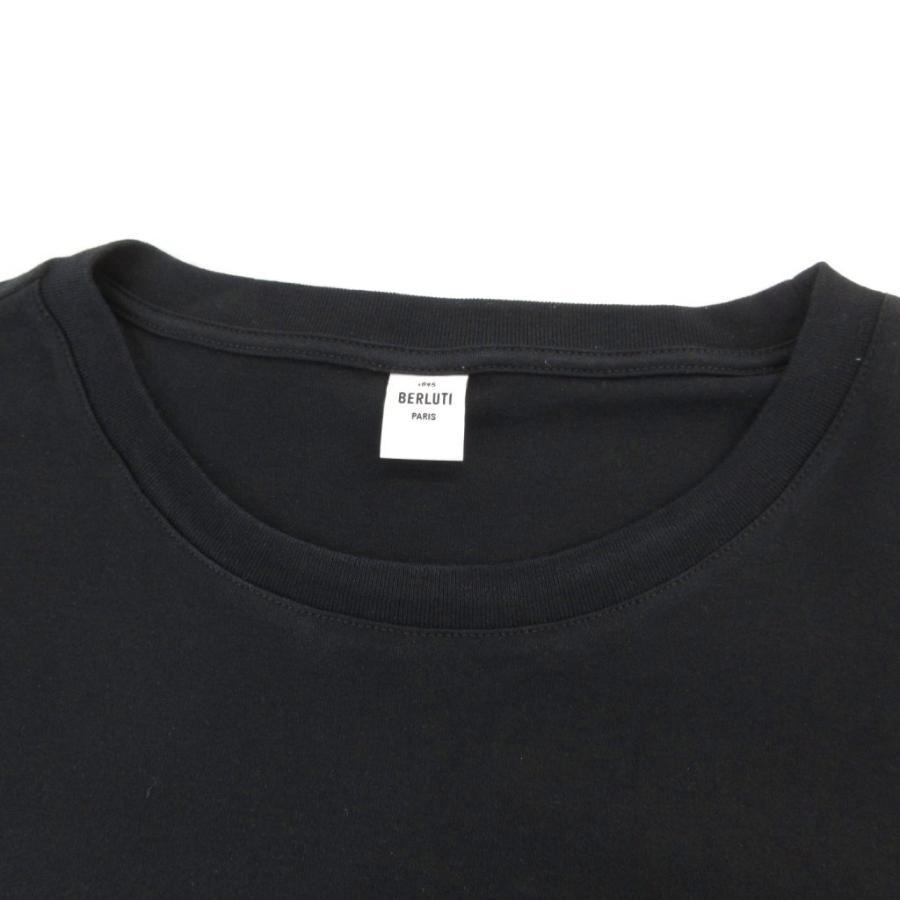 ベルルッティ Berluti レザータグ Tシャツ ポケット 半袖 ロゴ 2XL 黒