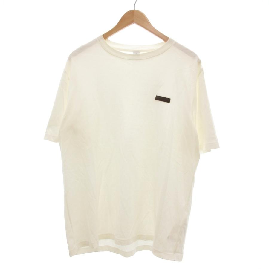 ベルルッティ Berluti レザータブ Tシャツ 半袖 ロゴ L 白 /UO メンズ