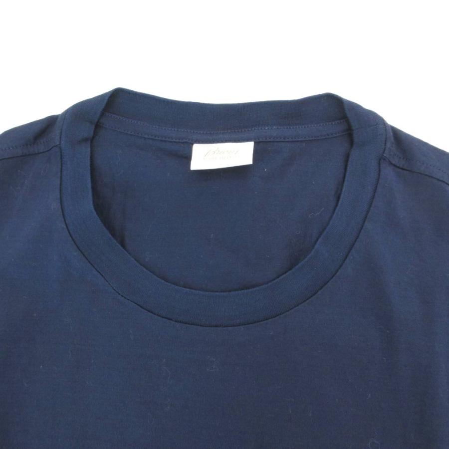 ブリオーニ BRIONI Tシャツ 半袖 XL 紺 ネイビー ロゴ 刺繍 /UO ☆AA
