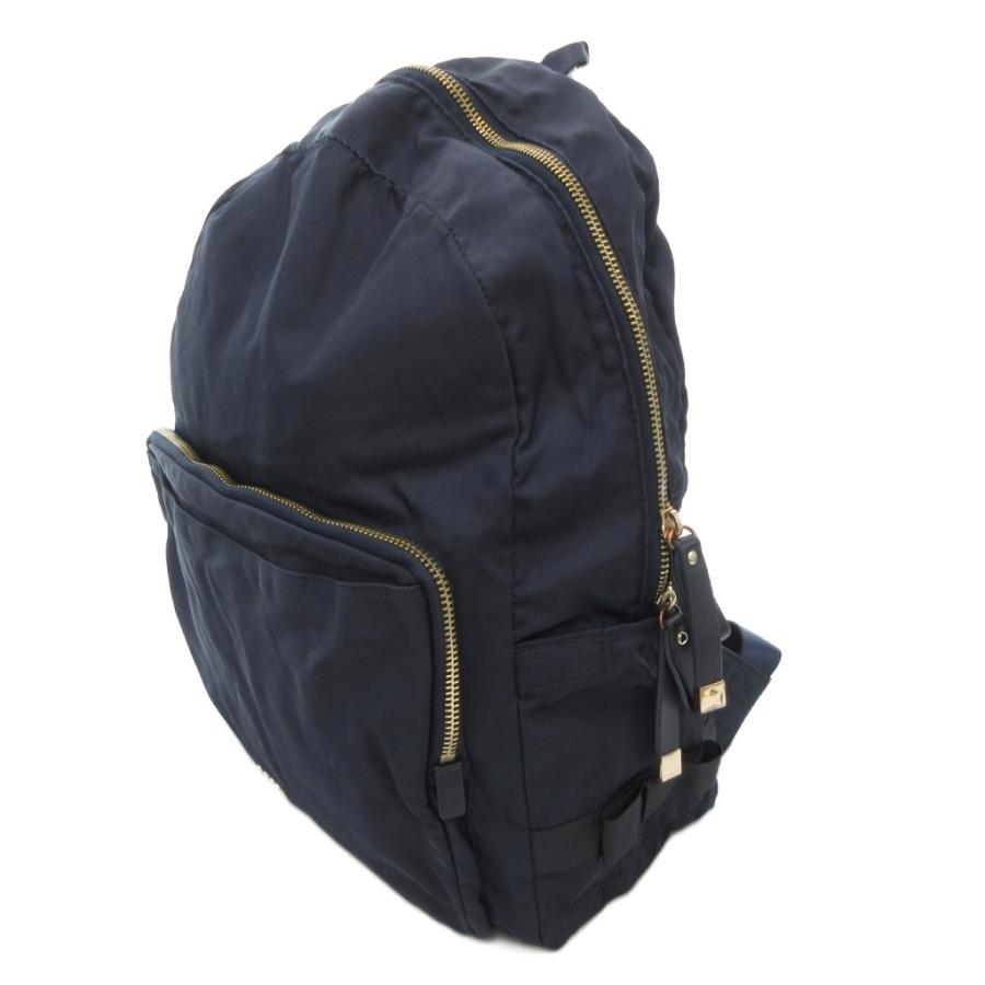 トッカ TOCCA リュックサック デイパック ロゴ ナイロン レザー 紺