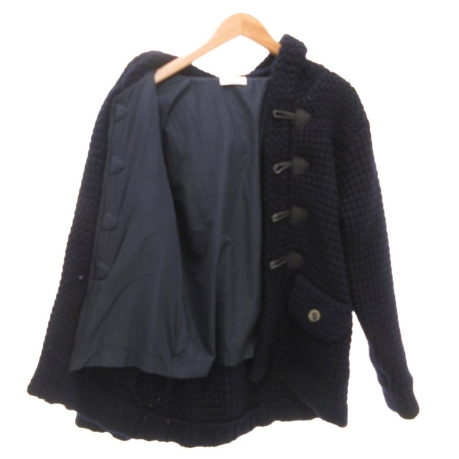 シップス SHIPS ダッフルコート ニット S トグルボタン フード ウール