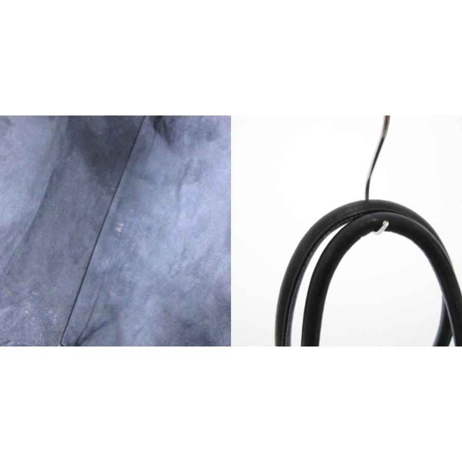 ヒロフ HIROFU トートバッグ Hロゴ レザー スクエア 黒 ブラック /UO