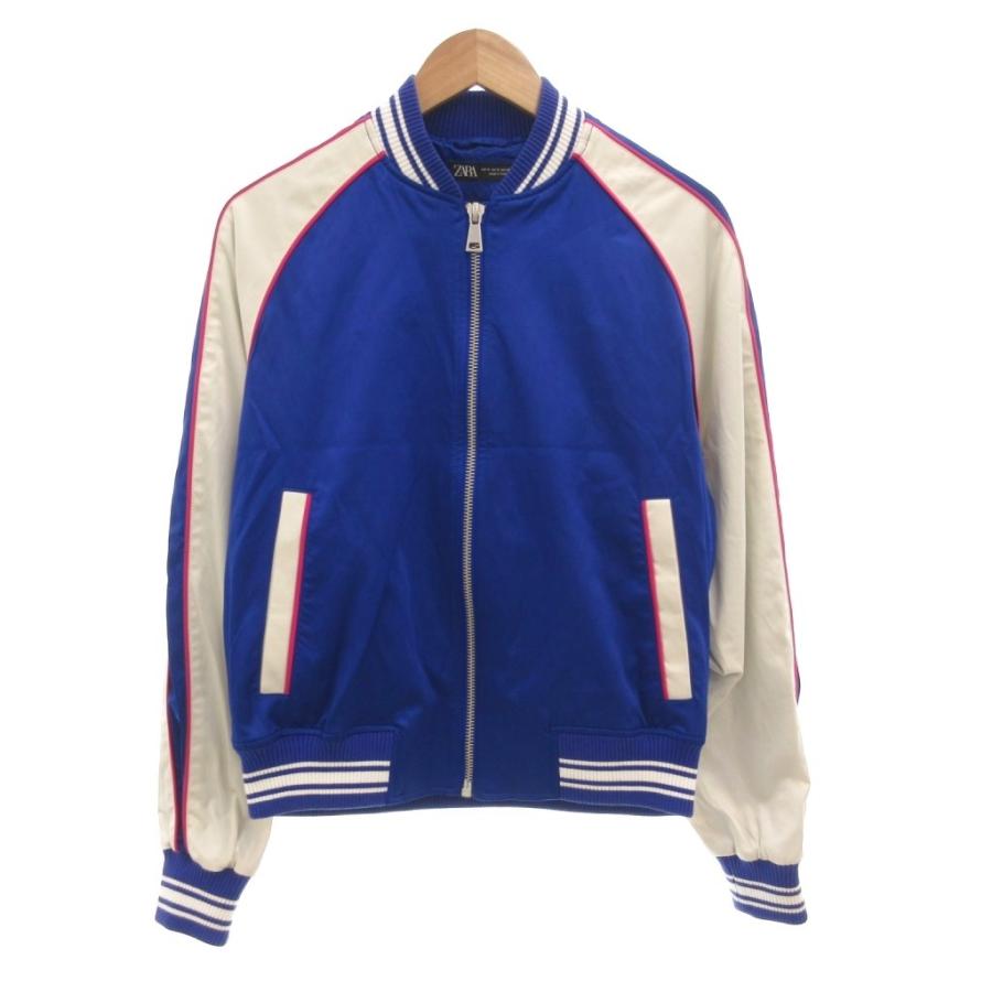 ZARA（ザラ） エンブロイダリーテキストサテンジャケット スカジャン S