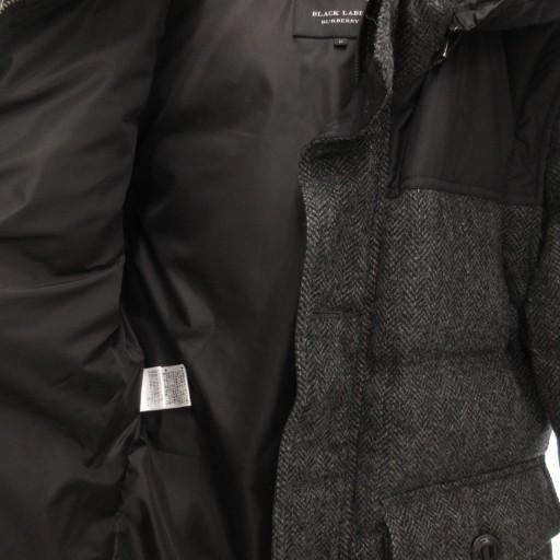 新品同様　バーバリーブラックレーベル　ノバチェック　ダウンベスト　ファー　黒　M 中古・古着通販】BURBERRY BLACK LABEL (バーバリーブラックレーベル
