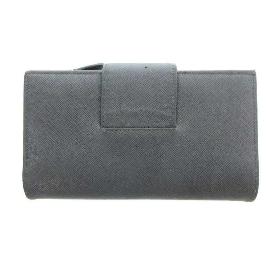 PRADA プラダ 財布 二つ折り サフィアーノレザー 黒 ブラック /UO