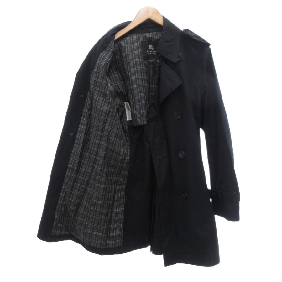 Burberry Black Label トレンチコート Lサイズ ブラック 中古・古着通販】BURBERRY BLACK LABEL (バーバリーブラックレーベル