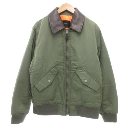 COACH（コーチ） ウーブン ジャケット レザーカラー MA-1 フライト