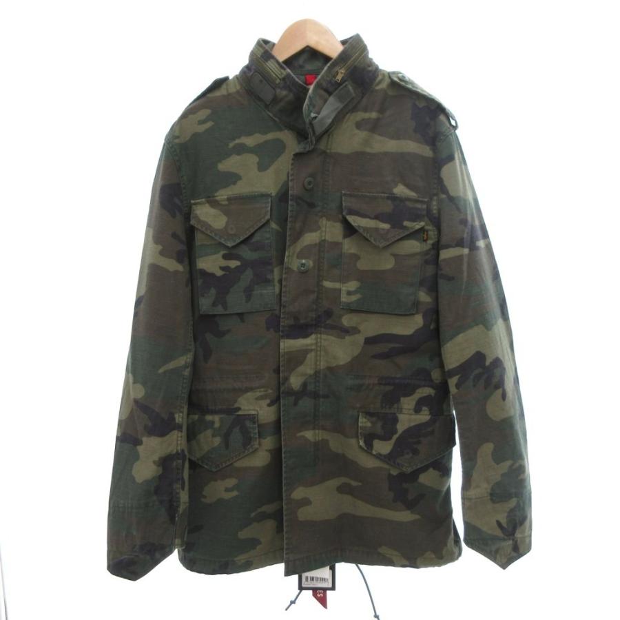 【中古】未使用品 アルファ ALPHA M-65 DEFENDER フィールドコート カモフラ L WOODLAND CAMO カーキ系 /UO メンズ 未使用品 アルファ ALPHA M-65 DEFENDER フィールドコート カモフラ L
