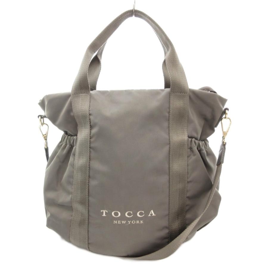 【中古】トッカ TOCCA SANA SIDEPOCKET TOTE トートバッグ ショルダー 2WAY ロゴ グレー /AE レディース トッカ TOCCA SANA SIDEPOCKET TOTE トートバッグ ショルダー 2WAY