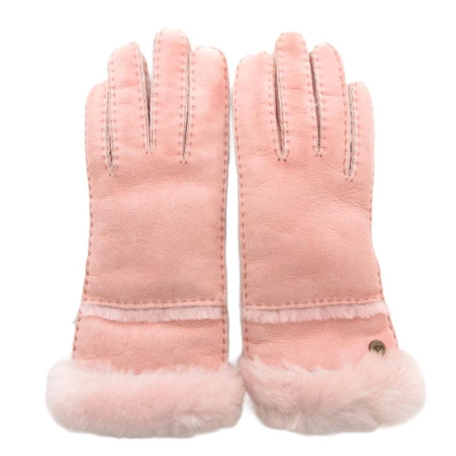未使用【送料込】アグ UGG ピンク 手袋 Mサイズ スエード 本革 ファー アグ オーストラリア UGG australia 手袋 グローブ M ムートン レザー