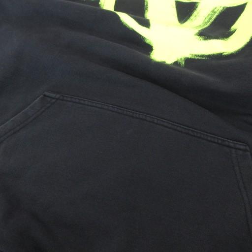 【中古】VETEMENTS 22AW ダブルアナーキー フーディー パーカー プルオーバー スウェット 裏毛 アームプリント L 黒 VETEMENTS 22AW Double Anarchy Hoodie ダブルアナーキー フーディー