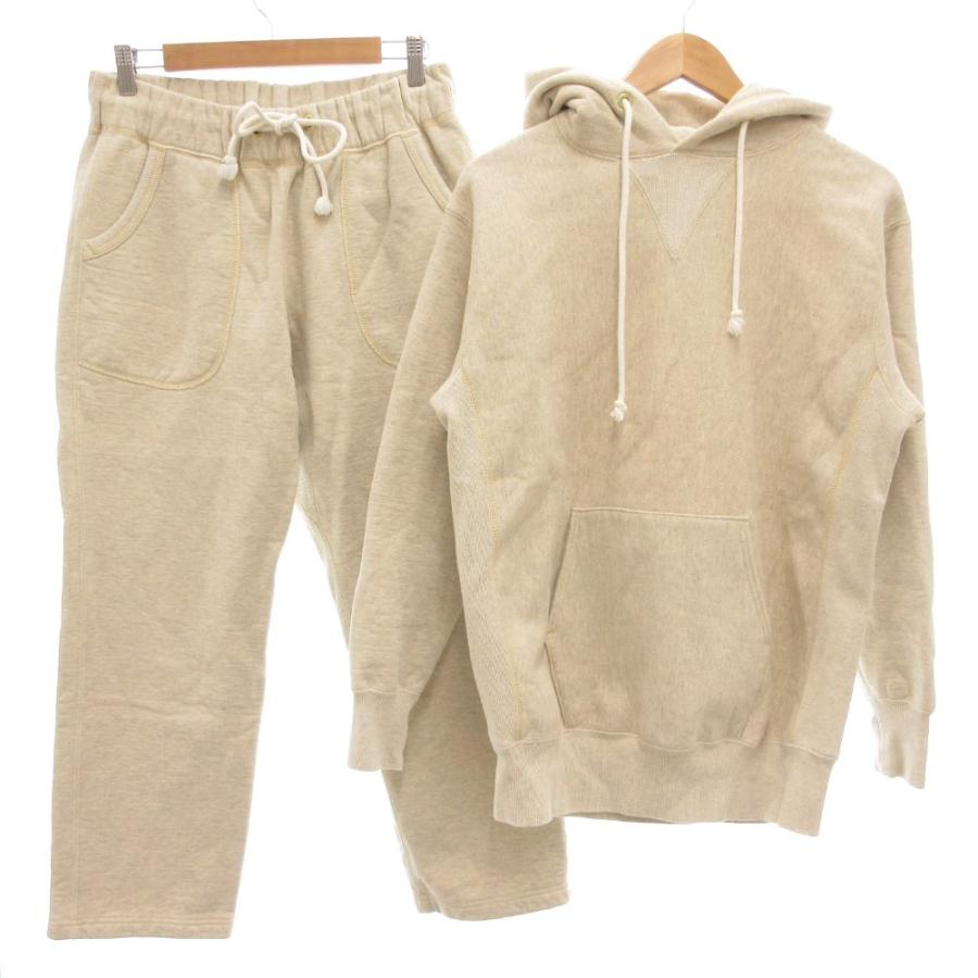 【中古】ボンクラ BONCOURA セットアップ リバースタイプ パーカー スウェットパンツ イージー フーディー 36 38 ボンクラ BONCOURA セットアップ リバースタイプ パーカー スウェット