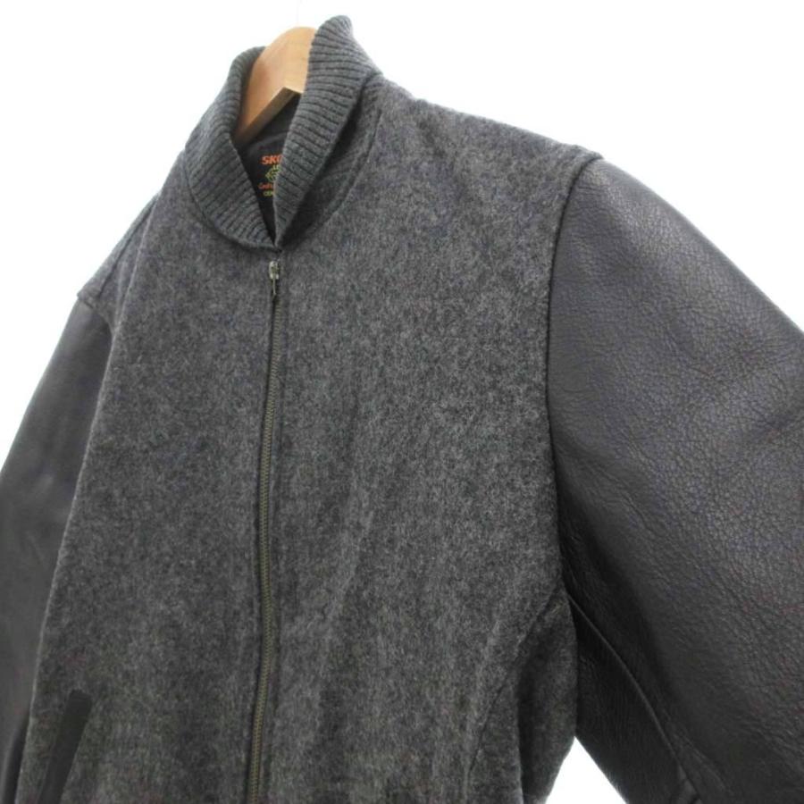 【中古】スクーカム SKOOKUM NICOLE SELECTION スタジャン 袖牛革 レザー切替 48 グレー系 /UO メンズ スクーカム SKOOKUM NICOLE SELECTION スタジャン 袖牛革 レザー切替