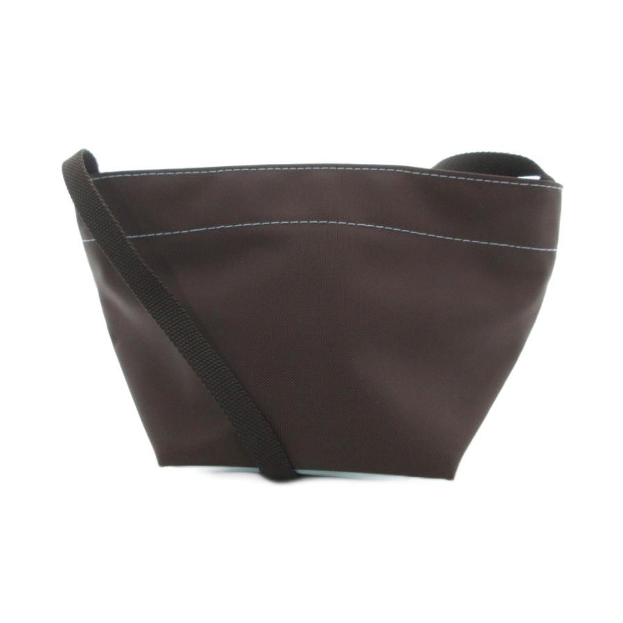 【中古】エルベシャプリエ Herve Chapelier ナイロン舟型ショルダーバッグ XS ブラウン ライトブルー系 1927N /UO エルベシャプリエ Herve Chapelier ナイロン舟型ショルダーバッグ XS