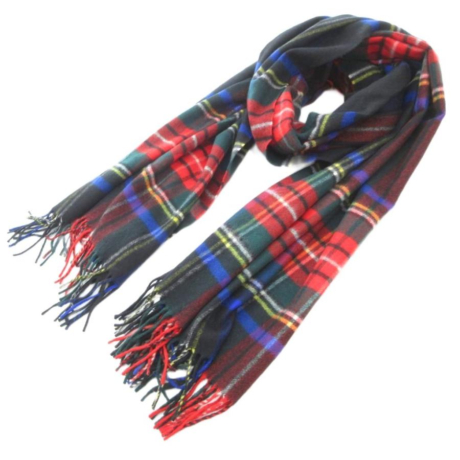 極美品 ジョンストンズオブエルガン カシミヤ100％ 大判 ブラックスチュワート ジョンストンズオブエルガン Johnstons of Elgin カシミヤ100 大判