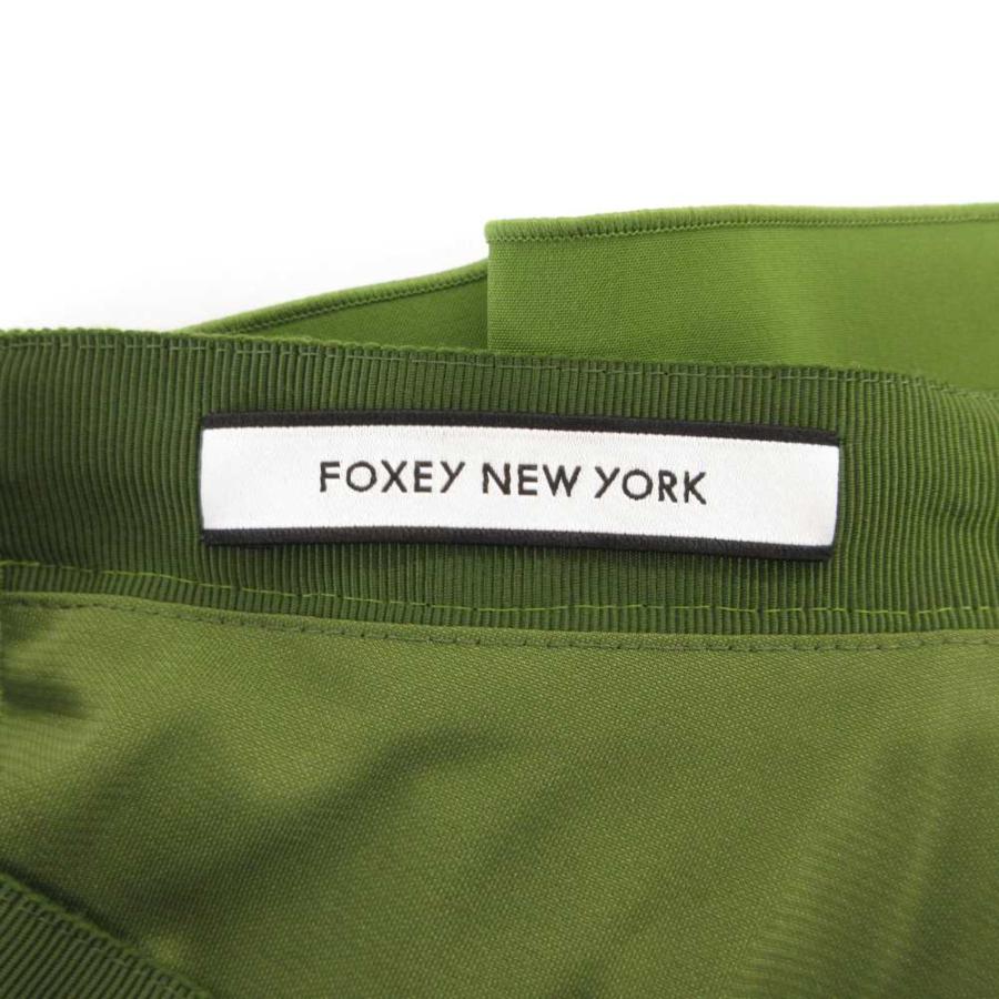 FOXEY フォクシー ティアード 3段 ロングスカート グリーン フレア FOXEY - FOXEY(フォクシー) ロングスカート サイズ40 M レディース美品