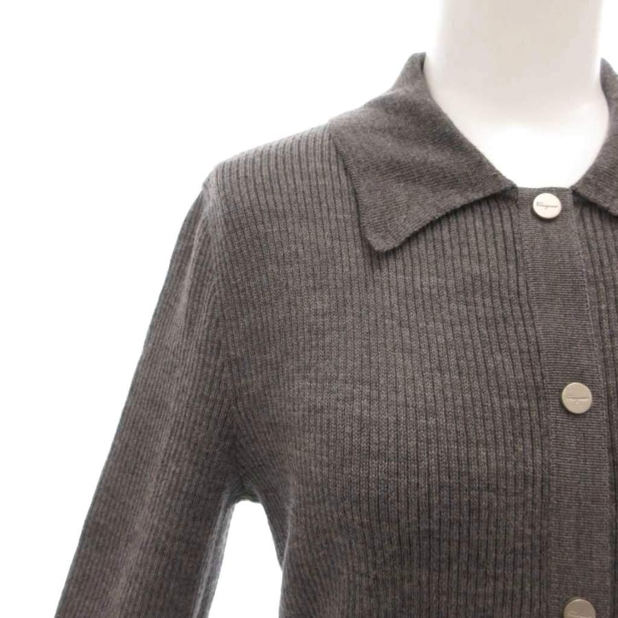 【中古】サルヴァトーレフェラガモ Salvatore Ferragamo ニットリブシャツワンピース S ロング 長袖 イタリア製 FERRAGAMO（フェラガモ） サルヴァトーレフェラガモ Salvatore