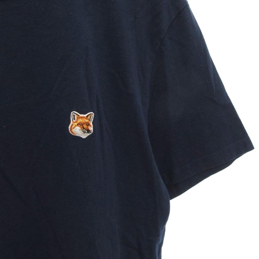 メゾンキツネ MAISON KITSUNE Tシャツ 半袖 L 紺 ネイビー ワッペン