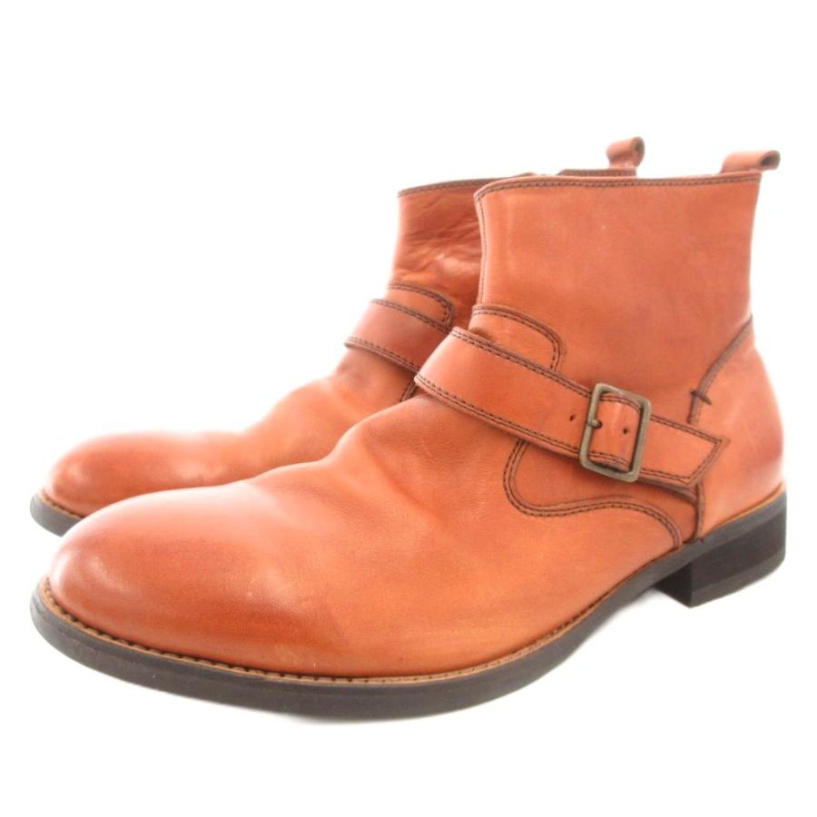 【中古】ヒロミチナカノ hiromichi nakano エンジニアブーツ ショート サイドジップ 27cm バックル プレーントゥ ヒロミチナカノ hiromichi nakano エンジニアブーツ ショート サイド