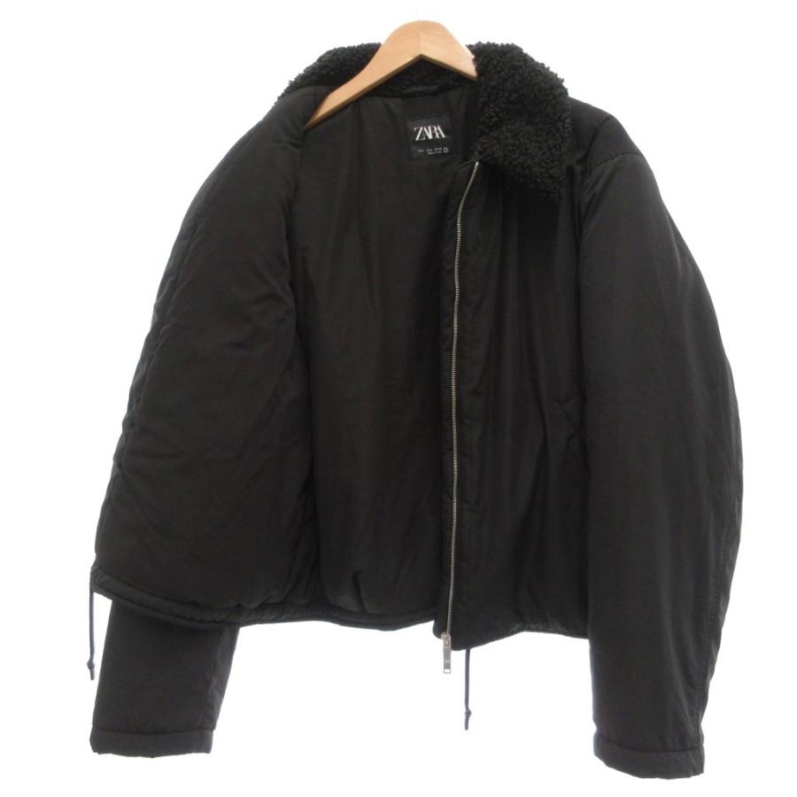 ZARA（ザラ） 中綿 ジャケット ブルゾン ボア襟 L ブラック /UO メンズ