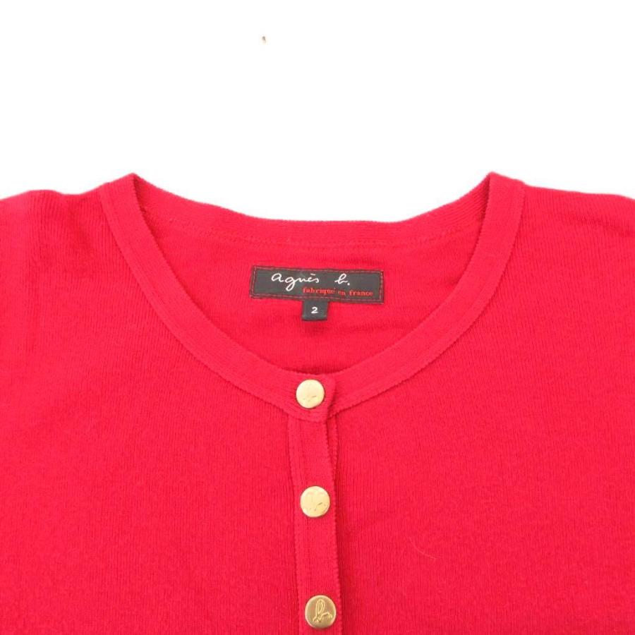 agnes b.（アニエスベー） カーディガン プレッション ニット ロゴ