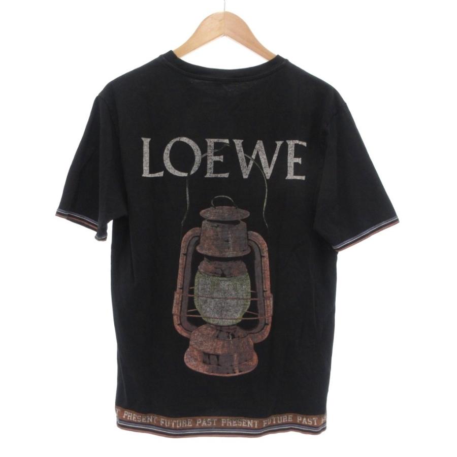 【中古】ロエベ LOEWE 18AW Tシャツ 半袖 ランタングラフィック バックプリント M ブラック /UO ☆AA★ メンズ LOEWE（ロエベ） LOEWE 18AW Tシャツ 半袖 ランタングラフィック