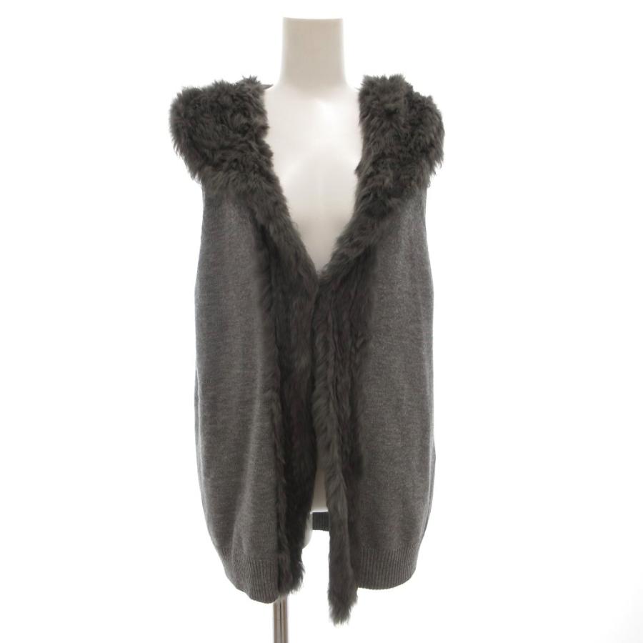 Luxluft ルクスルフト ラビットファー ベスト ジレ グレー 38 Luxluft