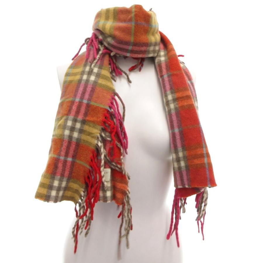 BURBERRY（バーバリー） マフラー ストール ウール カシミヤ混 赤