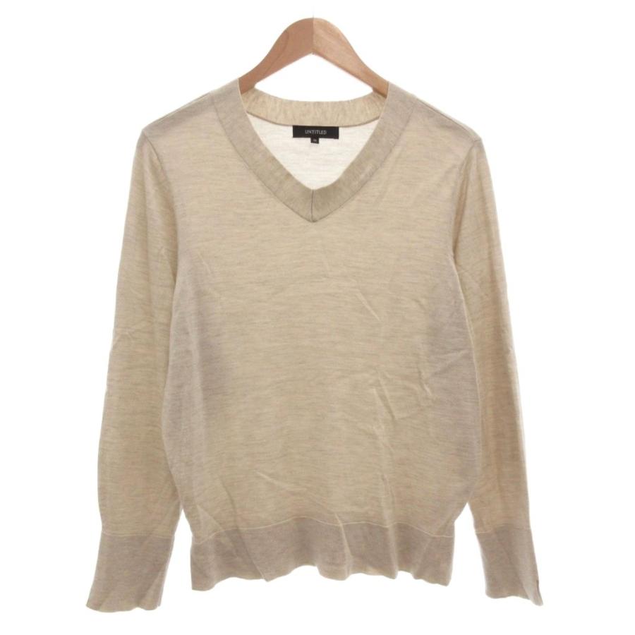 UNTITLED（アンタイトル） 洗える シルクウールカシミヤ Vネックニット