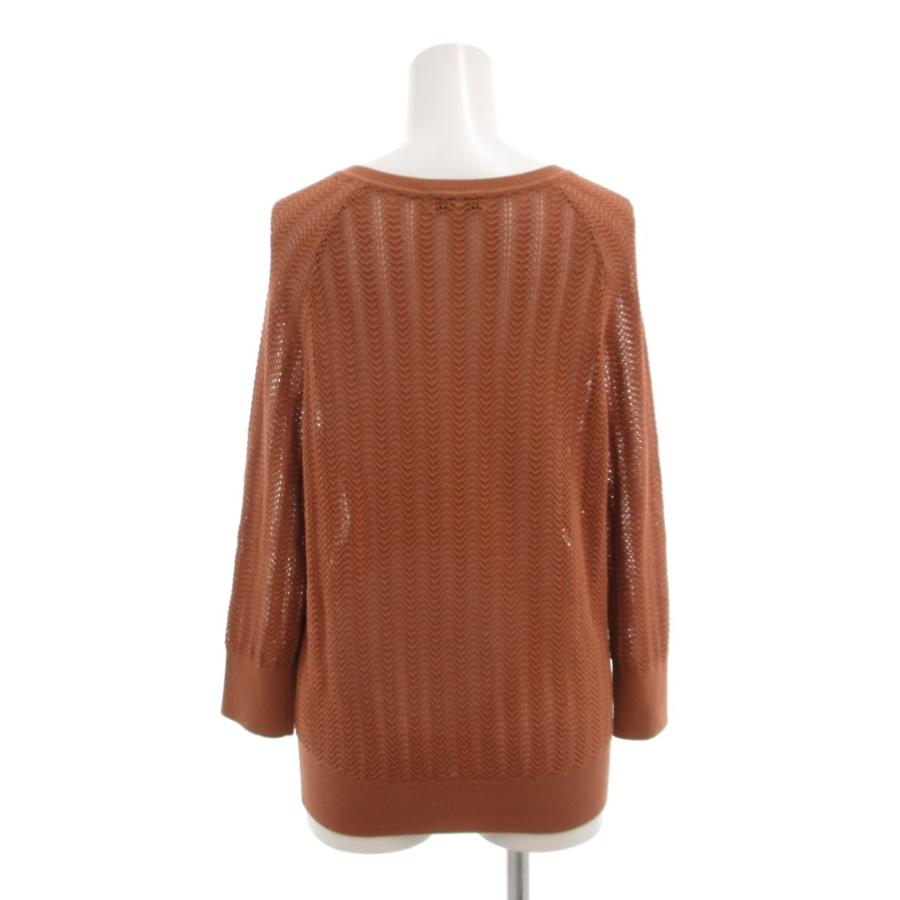 スキャパ SCAPA 美品 ニット セーター 38 長袖 Vネック 透かし編み 