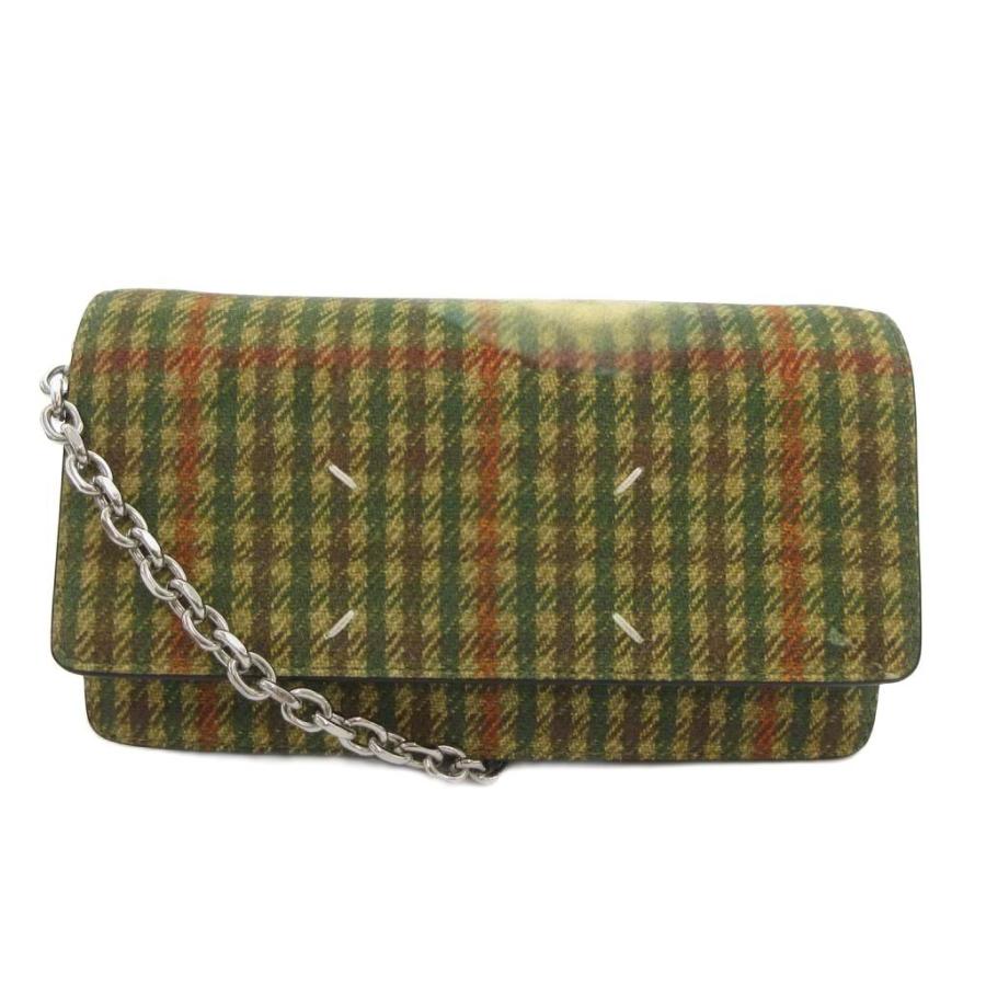 【中古】メゾンマルジェラ 22年 チェーンウォレット ショルダーバッグ 財布 ガンクラブチェック ベージュ系 SA3UI0018 メゾンマルジェラ Maison Margiela 22年 チェーンウォレット