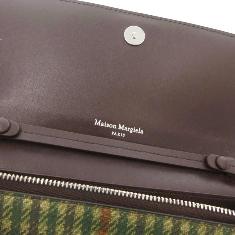 【中古】メゾンマルジェラ 22年 チェーンウォレット ショルダーバッグ 財布 ガンクラブチェック ベージュ系 SA3UI0018 メゾンマルジェラ Maison Margiela 22年 チェーンウォレット