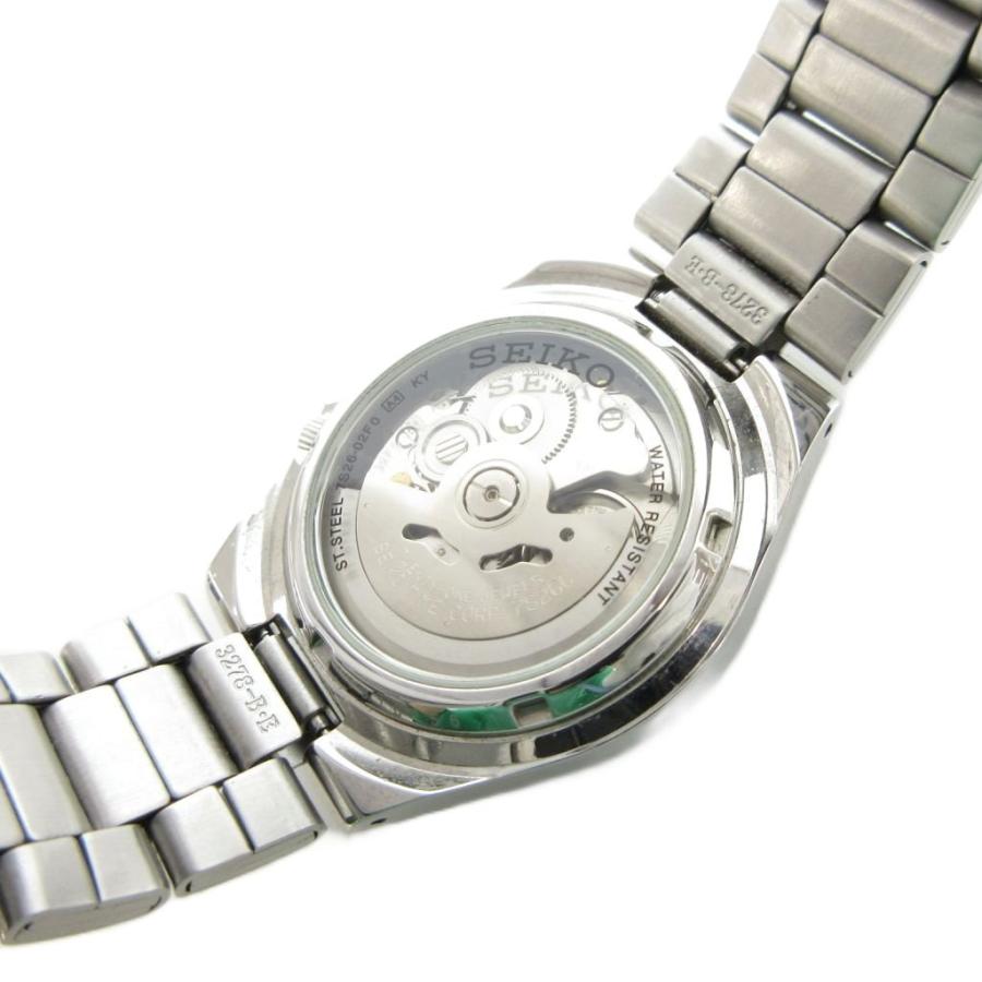 SEIKO 自動巻き時計 シルバー　裏スケ セイコー SEIKO ファイブ 腕時計 自動巻き アナログ カレンダー付き