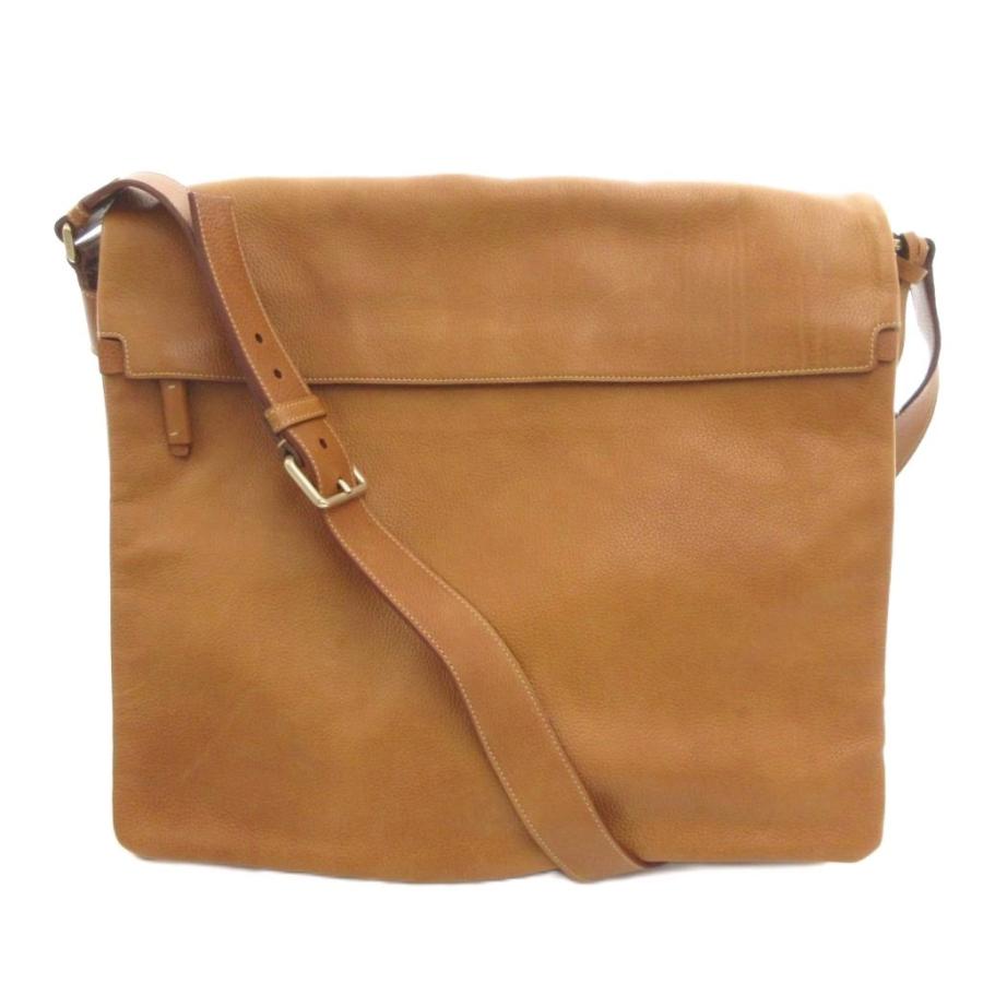 【中古】ジルサンダー JIL SANDER フラップ ショルダーバッグ メッセンジャー クロスボディ レザー ブラウン /UO ジルサンダー JIL SANDER フラップ ショルダーバッグ メッセンジャー