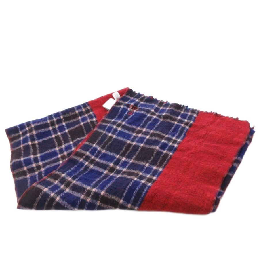 ヴィヴィアンウエストウッド　チェック柄マフラー　ビッグオーヴ　日本製　ウール CHUNKY TARTAN マフラー(レッド系)（メンズ）（1244952029）｜ストール