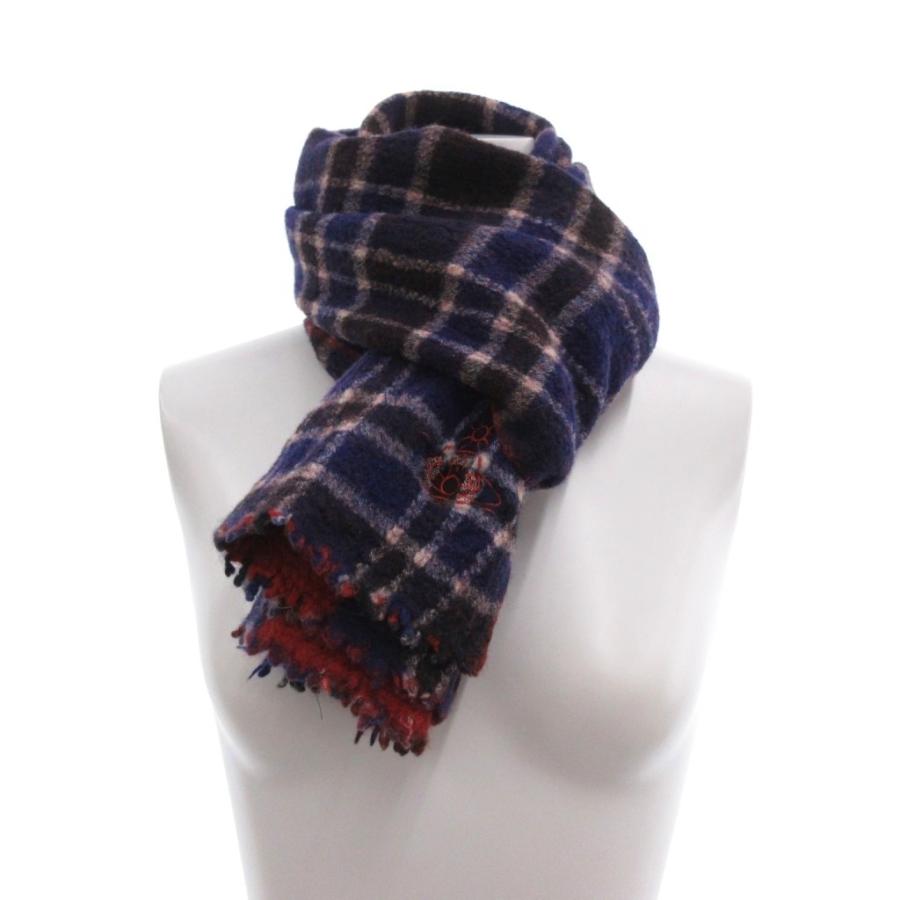ヴィヴィアンウエストウッド　チェック柄マフラー　ビッグオーヴ　日本製　ウール Vivienne Westwood（ヴィヴィアンウエストウッド） ストール マフラー