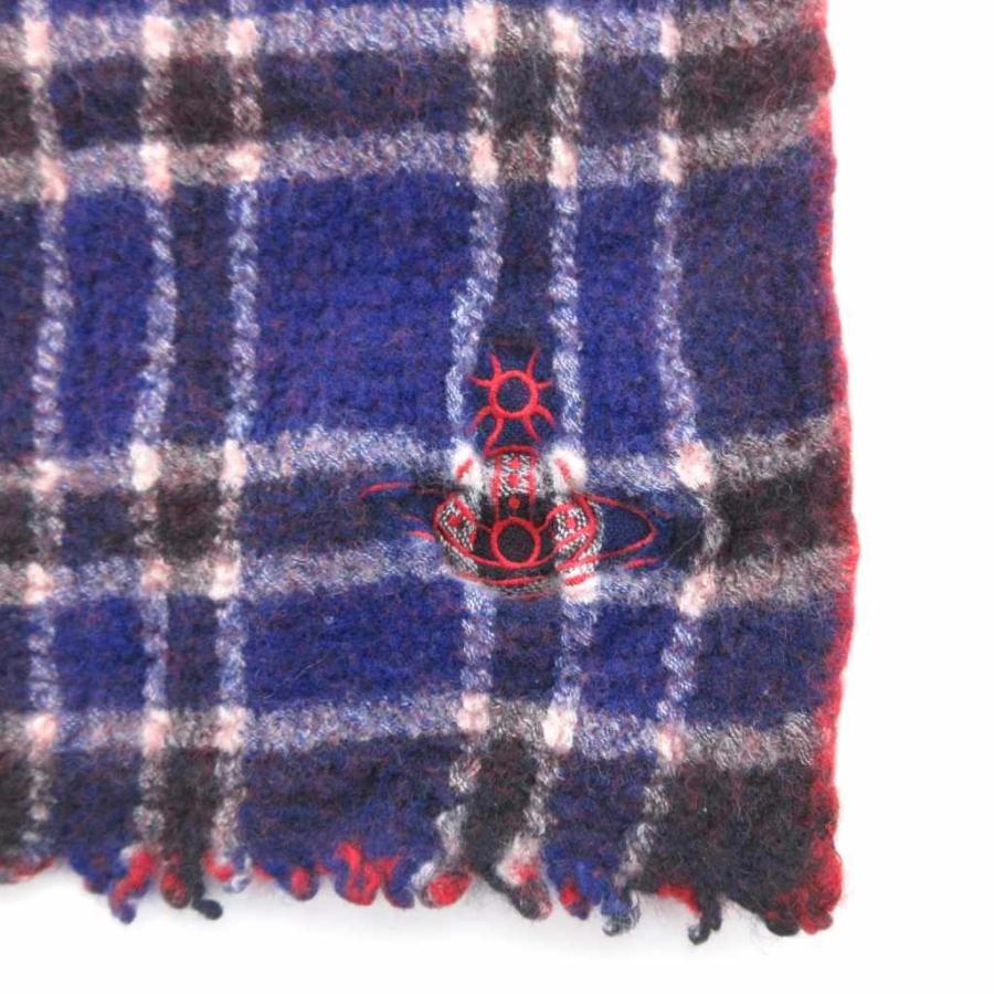 ヴィヴィアンウエストウッド　チェック柄マフラー　ビッグオーヴ　日本製　ウール Vivienne Westwood（ヴィヴィアンウエストウッド） ストール マフラー